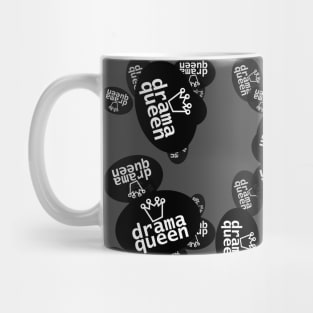 Pattern of Ovals with Drama Queen Typography Mug